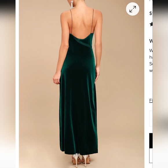 Free People Spliced Forest Green Velvet Maxi Dress - Picture 4 of 13